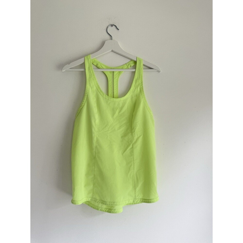 ✿ Lululemon Neon Green Racerback Tank Top Size 2 Women’s Lightweight Athletic